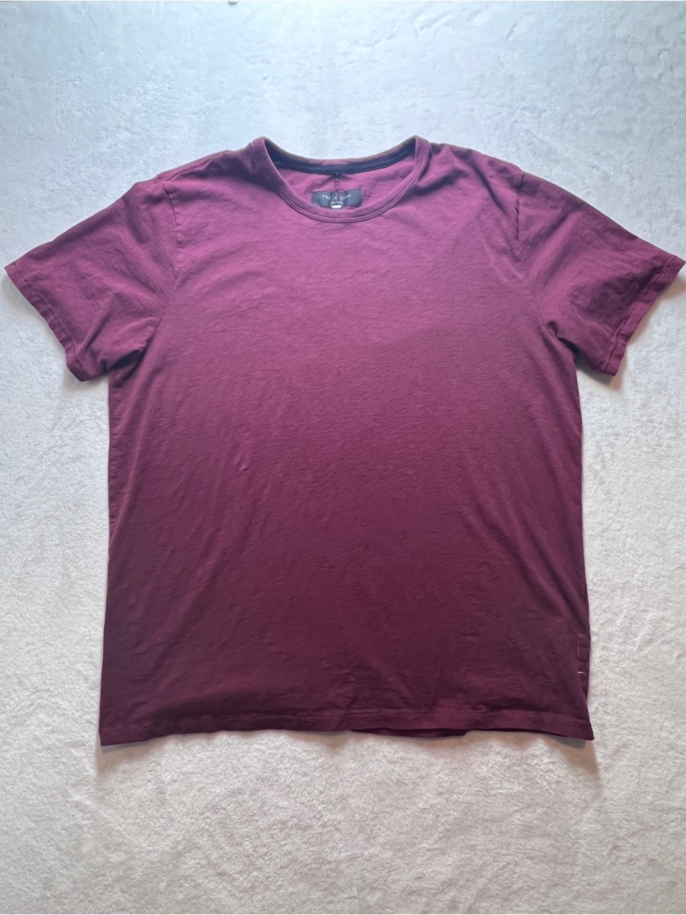 Rag & Bone New York Mens XL T Shirt Burgundy Maroon Knit Short Sleeve